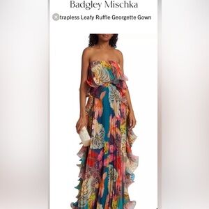 Badgley Mischka Georgette Floral Occasion Dress